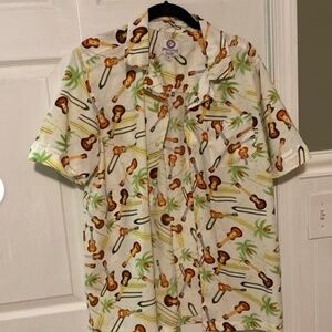 Ukulele Hawaiian Button Down Shirt